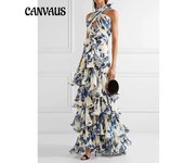 Vestido de verano para mujer, vestido de vacaciones con tirantes estilo lolita, vestido con vuelo grande, vestido estampado XXL