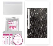apgo Protective Skin Sticker for the back compatible with Samsung Galaxy Tab S7+ 5G, Wrap Film, Foil, Vinyl - Pattern Carbon Black Pixel