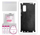 Adhesivo protector de piel apgo para la parte posterior y los laterales compatible con Samsung Galaxy S20 Ultra 5G, película envolvente completa, lámina, vinilo - Patrón de cuero negro