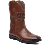 Moda 2024 Zapatos cómodos para hombre, botas vaqueras occidentales de caña alta bordadas vintage con punta ancha, talla grande 47 48, botas de moto 38 marrón