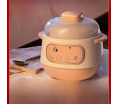 Mini olla eléctrica para estofado Bird's Nest: Olla de cerámica impermeable para guisar, electrodoméstico compacto, ideal para guisos saludables, regalo perfecto. null color rosa