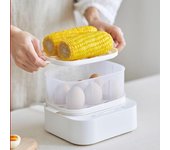 Mini vaporera eléctrica para huevos de 220 V para el hogar, ideal para el desayuno, cocina al vapor, multicocina con temporizador. 220V