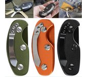 Porta llaves de aleación de aluminio ligero, de una sola apertura, para equipos pequeños portátiles al aire libre, con clip trasero, accesorios para llaves verde