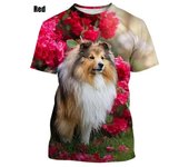 Nueva camiseta con estampado de perro Sheltie en 3D de verano, lindas camisetas gráficas de perros y animales para hombres y niños, divertidas camisetas vintage de manga corta a la moda S
