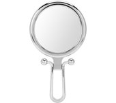Espejo de maquillaje de doble cara, plegable y ajustable, con aumento de 5 aumentos (Plata)