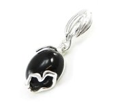 Les Trésors De Lily [I8895] - Pendentif Argent 'Déesse Noir de Jais' noir argenté (rhodié) - 28x10 mm