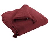 Edredon ou Bout de lit  Gaïa  toutes dimensions  Gaze de Coton  - Gaïa Lie de Vin - 150 x 150 cm