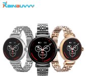 Rainbuvvy Reloj inteligente DM70 AMLED para mujer, hermoso reloj de pulsera compatible con IP68 BT, reloj deportivo para llamadas Steel negro