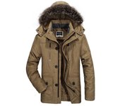 Abrigos de algodón de invierno para hombre, abrigos de algodón de longitud media y de terciopelo grueso para hombre, talla grande L
