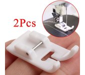 Prensatelas para máquina de coser, pie de teflón a presión, accesorios para máquinas de coser multifuncionales para el hogar, 2 uds. blanco