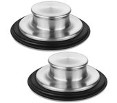 Tapón para fregadero de cocina de acero inoxidable, cubierta para fregadero, protección de tuberías, tapón para drenaje de fregadero resistente a olores, 2 uds. plata