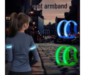 Brazalete deportivo reflectante LED: pulsera de seguridad para correr de noche, andar en bicicleta, conciertos y fiestas rojo