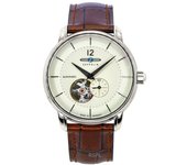 Reloj Zeppelin LZ-120 Bodensee con correa de piel y esfera en forma de corazón abierta color beige, automático, 81661, para hombre beige