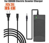 Cargador de batería con enchufe UE-EE. UU., 42 V, 2 Ah, adaptador de cargador de batería para patinete eléctrico Kugoo S1, S2, S3, accesorios, piezas de repuesto de carga rápida
