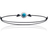 Les Trésors De Lily [K5174] - Bracelet Argent 'Mineralia' turquoise argenté - 7 mm turquesa