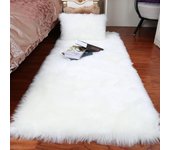 Alfombras de piel de oveja de felpa para dormitorio, alfombra de pelo largo para los pies de la cama, alfombras blancas peludas, alfombras rojas de piel para sala de estar para niños 30x30cm Decorative