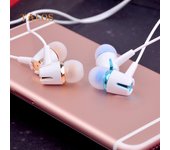 Auriculares intrauditivos estéreo universales con cable con cancelación de ruido, auriculares para teléfono con micrófono, auriculares para teléfono móvil azul