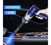 Aspiradora de coche 2 en 1 de 80000Pa, plumero de aire comprimido de carga inalámbrica, soplador de aire de alta potencia para el hogar y la Oficina 117G Basic Blue