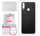 apgo Protective Skin Sticker for the back compatible with LG W31, Wrap Film, Foil, Vinyl - Pattern Black Honeycomb