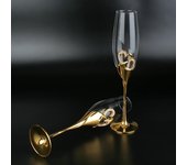 2 copas de cristal para bodas, venta al por mayor, copas para parejas, copas de vino espumoso, copas de champán sencillas en forma de corazón. 2 gift boxes oro