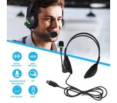 Auriculares con cable y cancelación de ruido, micrófono, interfaz universal, auriculares con audio mejorado y micrófono para computadora portátil USB