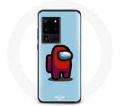 Coque pour Samsung Galaxy S20 Ultra Among Us jeu vidéo Fond bleu