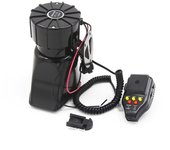 Altavoz de sirena de grabación para coche, altavoz de bocina de sirena de coche de 3 tonos de 12V 100W y sistema de altavoz PA con micrófono con negro