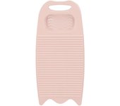 Tabla de lavar a mano de plástico para ropa con soporte para jabón, tabla de lavar para el hogar, color rosa color rosa