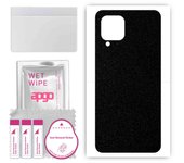 apgo Protective Skin Sticker for the back compatible with Samsung Galaxy M22, Wrap Film, Foil, Vinyl - Pattern Matte Black