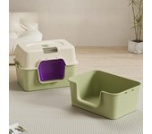 Caja de arena para gatos esterilizada con rayos ultravioleta, caja de arena gigante para gatos, bandeja para gatos completamente cerrada, inodoro para gatos de gran capacidad con eliminación de olores XL 51x35.5x35cm