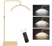 Andoer HD-M6X 36W Luz de vídeo LED de piso Luz de relleno en forma de media luna 3200K-5600K regulable con UK Plug oro