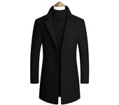 Chaquetas de lana de invierno para hombre, prendas de vestir ajustadas informales, gabardina larga M