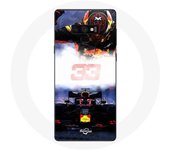 Coque pour Samsung Galaxy Note 9 Formule 1 Max Verstappen Pilote de F1 noir rouge et jaune