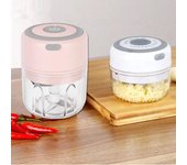 Picadora de alimentos eléctrica, 100/250 ml, minimáquina trituradora de ajo inalámbrica USB, machacador de ajo USB, herramienta de cocina para frutas y verduras blanco
