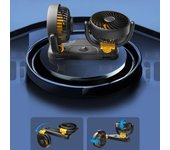 Ventilador de coche de doble cabezal, ventilador de escritorio para asiento de coche, ventilador portátil de 12 V/24 V, ventilador enfriador de coche con rotación de 360 grados, accesorios para interior de coche.