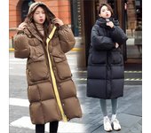 Chaqueta de plumón grande de gama alta de otoño e invierno para mujer, chaqueta con capucha holgada y gruesa XL
