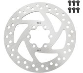 Disco de freno para patinete eléctrico de 140 mm, de acero inoxidable, con 6 orificios y 6 tornillos.