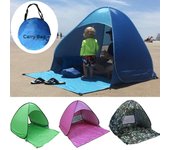 Toldo de playa emergente portátil, refugio parasol, tienda de pesca para acampar al aire libre azul