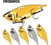 Señuelo VIB sumergido de 5g-20g, cebo falso de Metal dorado/plateado con lentejuelas para carretera, cebo biónico para lubina Cockmouth 5g oro