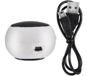 Mini altavoz portátil de viaje de 3,5 mm con batería integrada para teléfono móvil, MP3 y PC, color blanco blanco