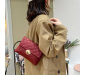Bolso de cadena con cierre triangular, elegante, ligero, duradero, de piel sintética, portátil, para mujer a la moda morado claro