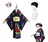 Anime Comic Demon Slayer Kimetsu no Yaiba Cosplay disfraz Tamayo disfraces Cosplay de kimono L-(Costume+Wig)