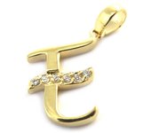 Les Trésors De Lily [M8949] - Colgante chapado en oro 'Letra E' oro blanco - 21x10 mm oro