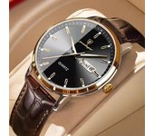 Nuevos relojes de cuarzo de negocios para hombres Correa de cuero Fecha semanal Relojes para hombres Reloj de lujo de primera marca para hombre