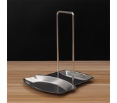 Tapa de olla de acero inoxidable, soporte para tapa, soporte para cuchara, organizador de estufa, almacenamiento, cuchara de sopa, herramienta de descanso, tapa para olla, estante plata
