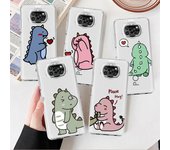 Funda transparente con diseño de dinosaurio pequeño para Xiaomi Mi Poco X3 NFC M3 Pro F3 F1 11 Lite 12 Redmi Note 10 9S 8 7 9 Xiaomi Poco M3