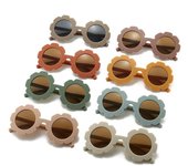 Nuevas gafas de sol para niños, gafas de sol redondas con forma de flor para niños y niñas, gafas de sol a prueba de rayos ultravioleta para bebés, gafas encantadoras As picture café