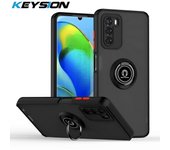 Funda de teléfono mate KEYSION para Motorola MOTO G42 G32 G22 G30 G20 G10, funda de teléfono transparente con soporte de anillo a prueba de golpes para MOTO E32 4G for MOTO G42 rojo