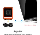 Aibecy manos libres USB con cable 1D 2D QR escáner de código de barras de escritorio plata