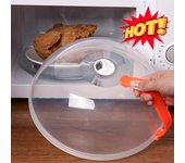 Tapa para alimentos para microondas, resistente al calor, protección contra salpicaduras de alimentos, tapa para horno microondas, tapa para estufa, cubierta transparente antisalpicaduras naranja